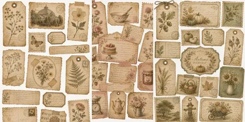Vintage Botanical Junk Journal Ephemera generated by chatgpt-image