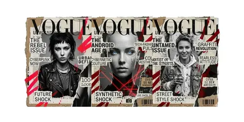 Torn Paper Vogue Editorial Packs generated by gemini-image