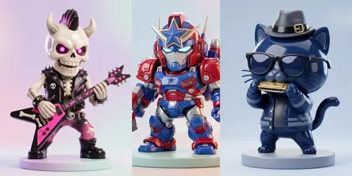 3D Designer Vinyl Art Toys generated by gemini-image