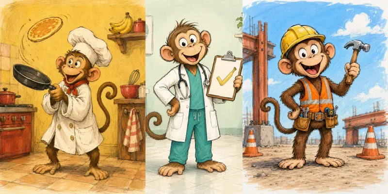 Whimsical Job Monkey Creators generated by undefined
