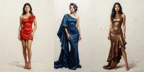 Fashion Models Oil Painting Collections generated by gemini-image