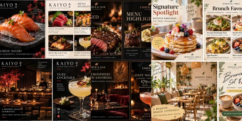 Restaurant Social Media Promo Kits