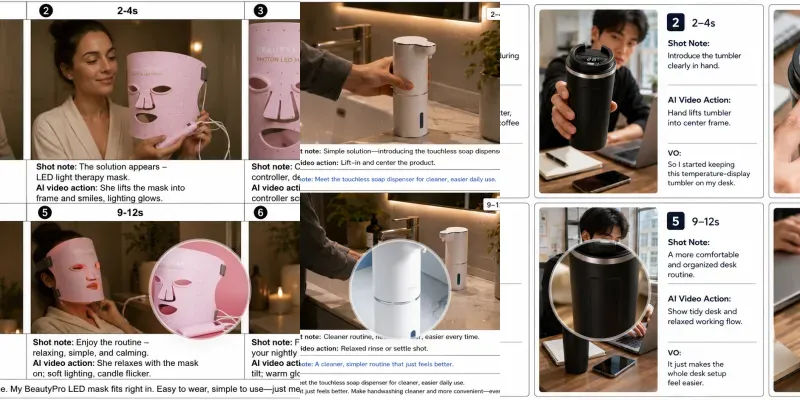 Viral Product Video Storyboards generated by undefined
