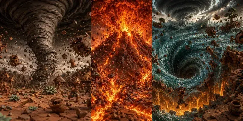 Clay World Disaster Scene Generator generated by undefined