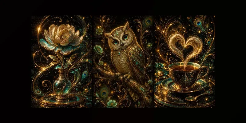 Ornate Golden Spiral Digital Baroques generated by undefined
