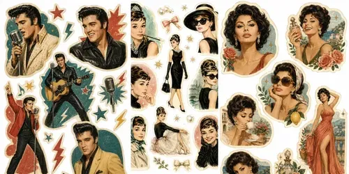 Vintage Icon Sticker Portraits generated by chatgpt-image