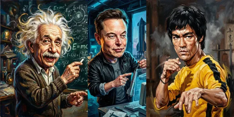 Famous People Caricature Oil Paintings generated by undefined