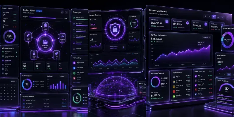 Futuristic 3D Dashboard Kits generated by undefined