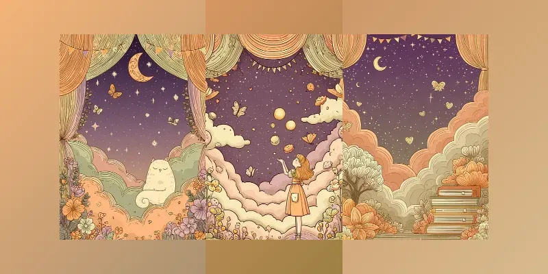 Dreamy Fairytale Frame Backgrounds generated by undefined