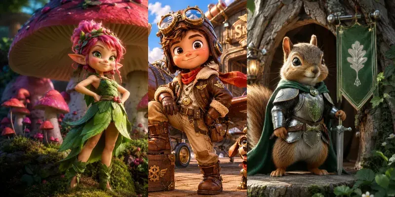 Stylized 3D Character Illustrations generated by undefined