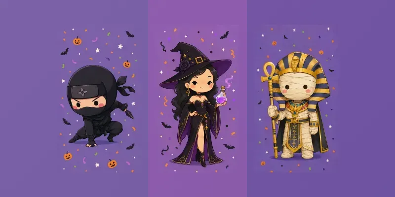 Clean Halloween Storybook Caricatures generated by undefined