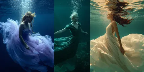 Underwater Fashion Editorial Photos generated by leonardo