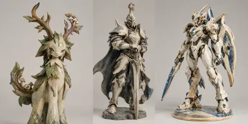 Ceramic 3D Character Sculptures generated by chatgpt-image