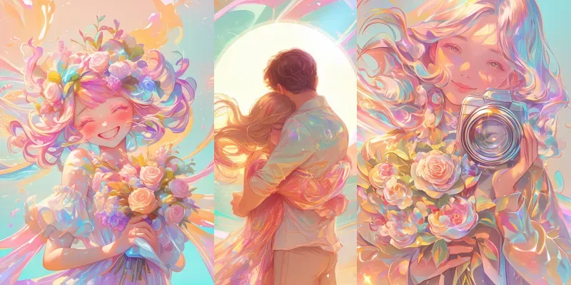 Iridescent Valentine Marketing Posters generated by undefined