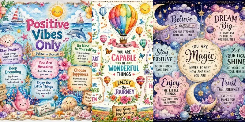 Whimsical Motivational Quote Poster Art generated by undefined