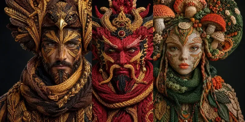 Knitted Fantasy Portrait Sets generated by undefined