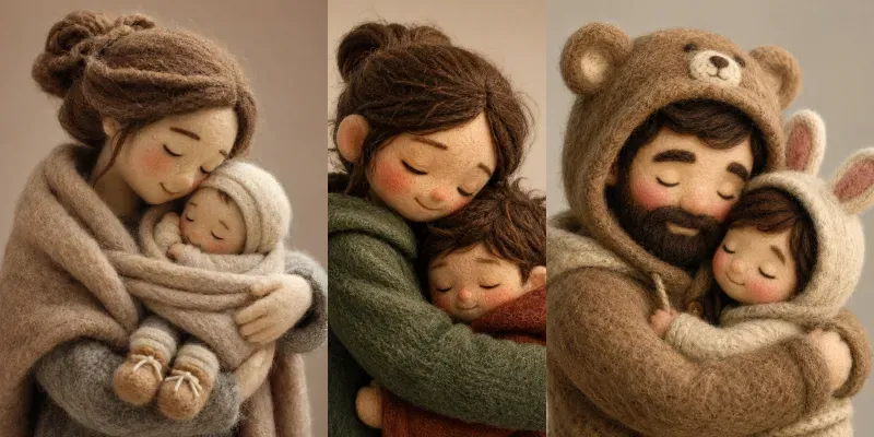 Cozy 3D Wool Character Portraits generated by undefined