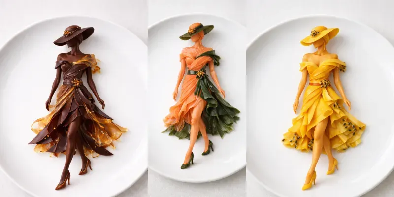 Edible Fashion Food Art Models generated by undefined