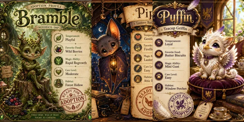 Magical Creature Adoption Profiles generated by undefined