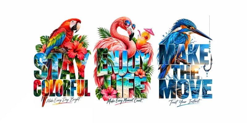Bird Typography Posters
