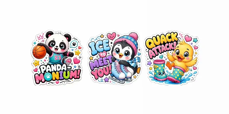 Cute Kawaii Animal Stickers generated by undefined