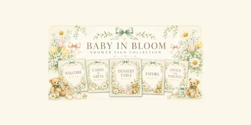 Baby In Bloom Shower Signs generated by undefined