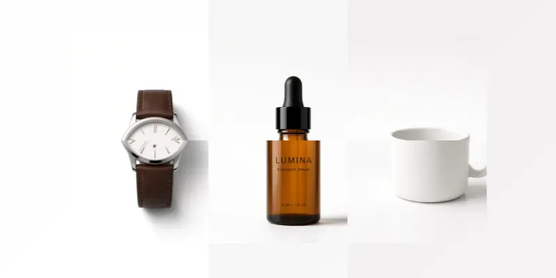 Minimalist White Studio Product Shots generated by undefined