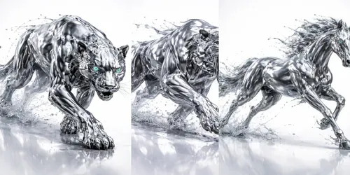 Molten Animals Liquid Metal Beasts generated by chatgpt-image