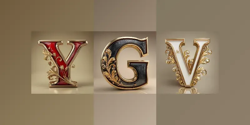3D Luxury Alphabet Letters generated by undefined