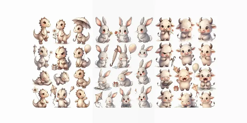 Dreamy Character Mood Sheets generated by undefined