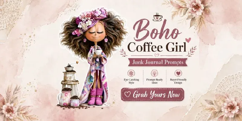 Boho Coffee Girl Junk Journals generated by undefined