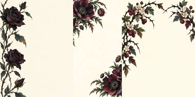 Gothic Botanical Stationery Sheets
