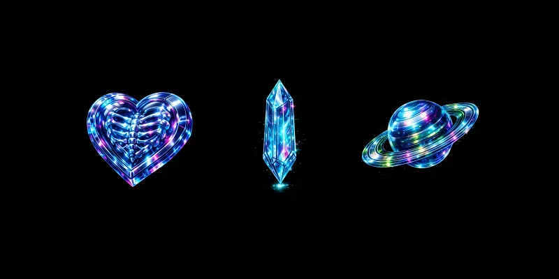 Futuristic 3D Digital UI App Icons generated by undefined