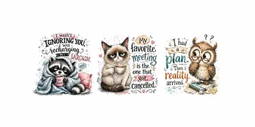 Funny Whimsical Animal Quotes generated by chatgpt-image