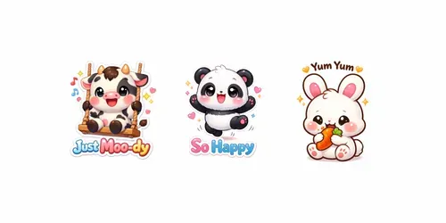 Cute Kawaii Baby Animal Actions Stickers generated by chatgpt-image