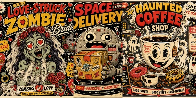 Quirky Retro Cartoon Chaos generated by undefined
