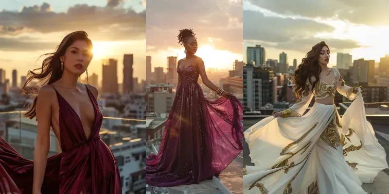 Luxury Rooftop Editorial Portraits generated by undefined