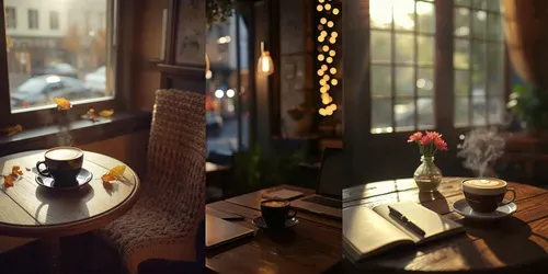 Cozy Cafe Scenes generated by leonardo