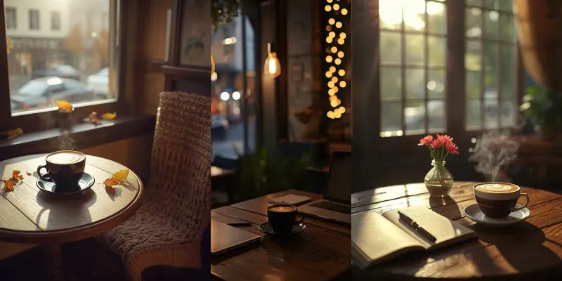 Cozy Cafe Scenes generated by undefined