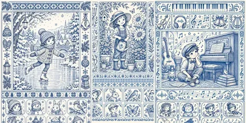 Blue Ink Whimsy Coloring Sheets generated by chatgpt-image