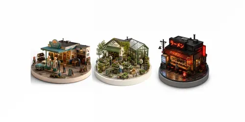 Mini Isometric Diorama Scenes generated by chatgpt-image