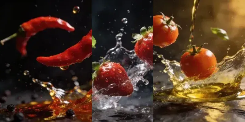 Dramatic Floating Fruit Photos generated by undefined