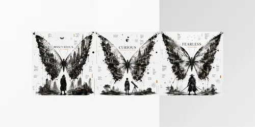 Monochrome Butterfly Collages generated by chatgpt-image