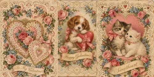 Vintage Valentine Postcard Art generated by chatgpt-image