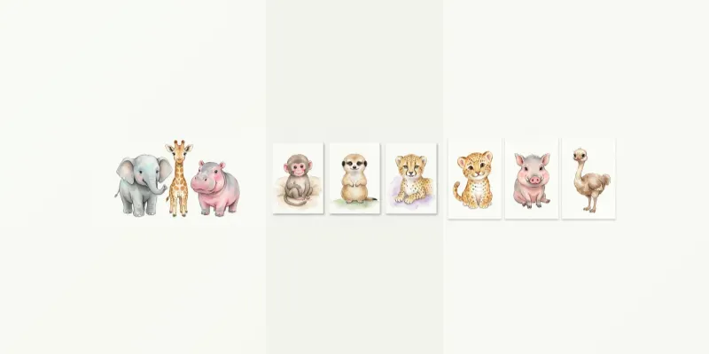 Whimsical Watercolor Nursery Art generated by undefined