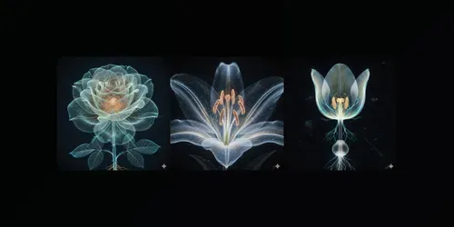 Ethereal Botanical Xray Art generated by gemini-image