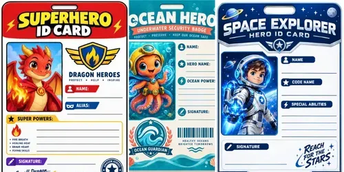 Superhero Id Card Templates generated by chatgpt-image