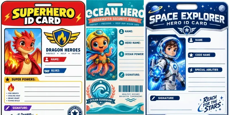 Superhero Id Card Templates generated by undefined
