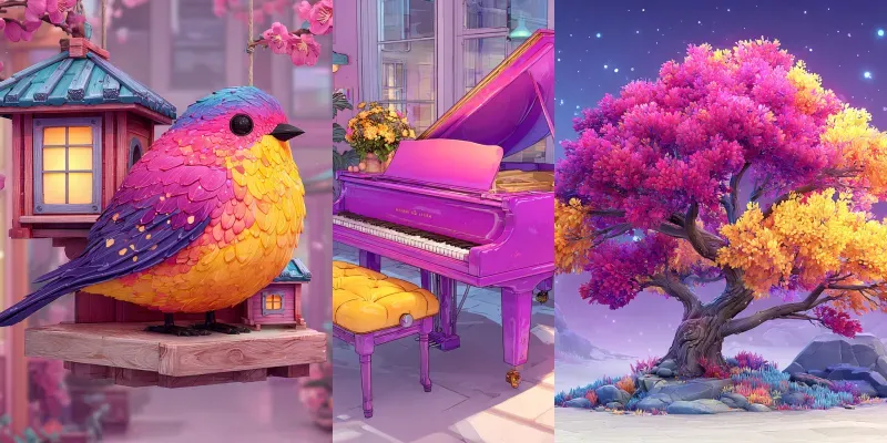 Render Cute Kawaii Vibrant Charms generated by undefined