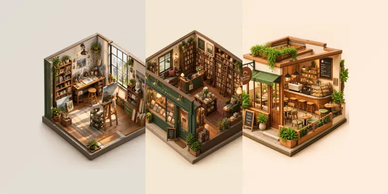 Isometric 3D Diorama Generator